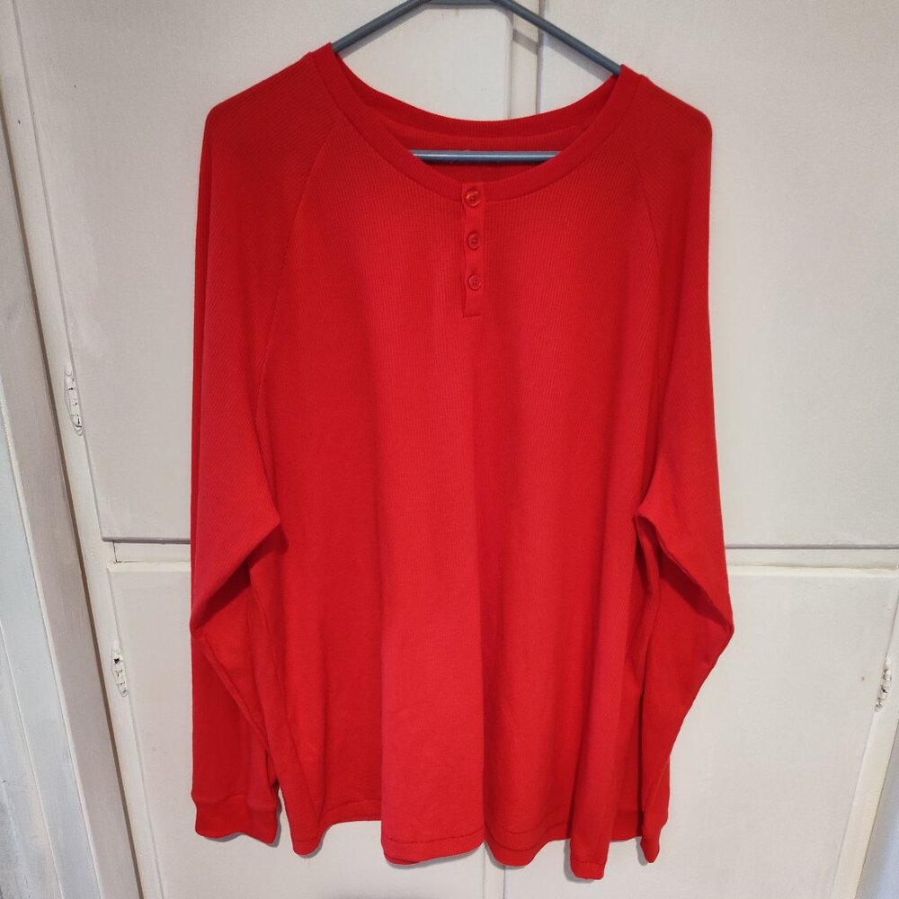 Men's Pajamarama XL Henley red long sleeve shirt